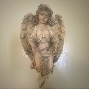 Vintage Home Interiors Angel Cherub Wall Hanging Candle Holder - Collectible